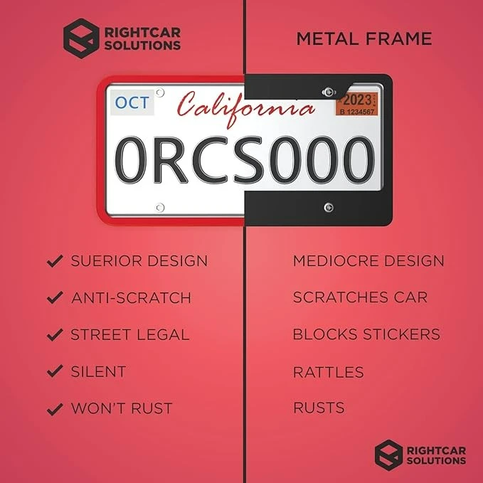 Red Silicone License Plate Frames